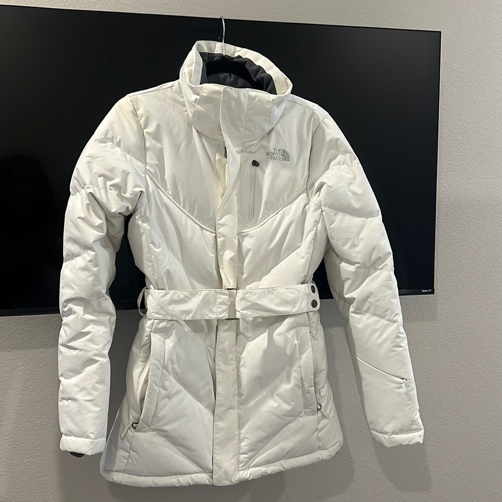 North Face white like new size S/P women’s ski jacket